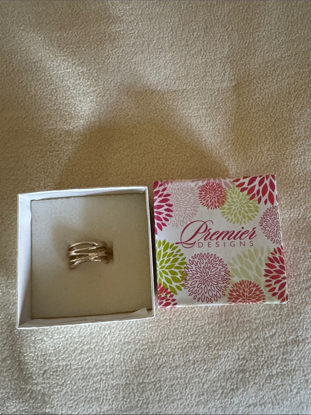 Premier Designs Gold-Tone Layered Wave Ring